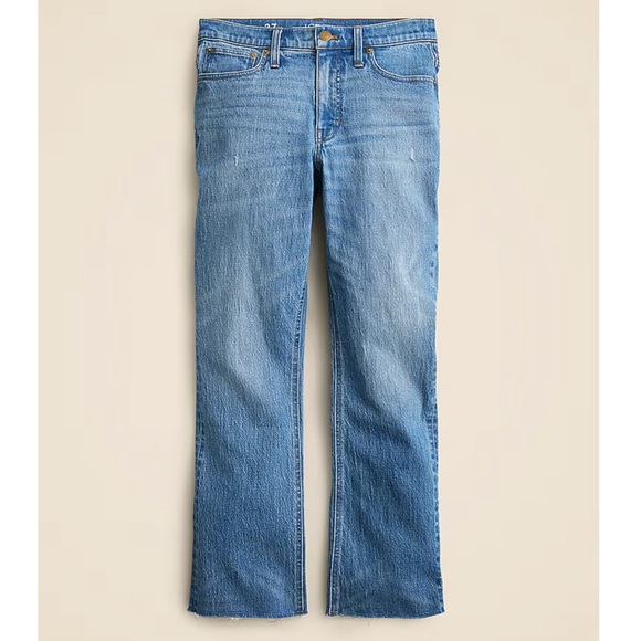 J. Crew Women’s 9” Demi Boot Crop Jeans Clyde Wash Raw Hem Size 36 - Picture 1 of 9